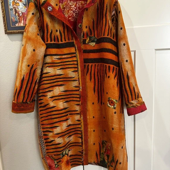 Colorful Patchwork Long Coat